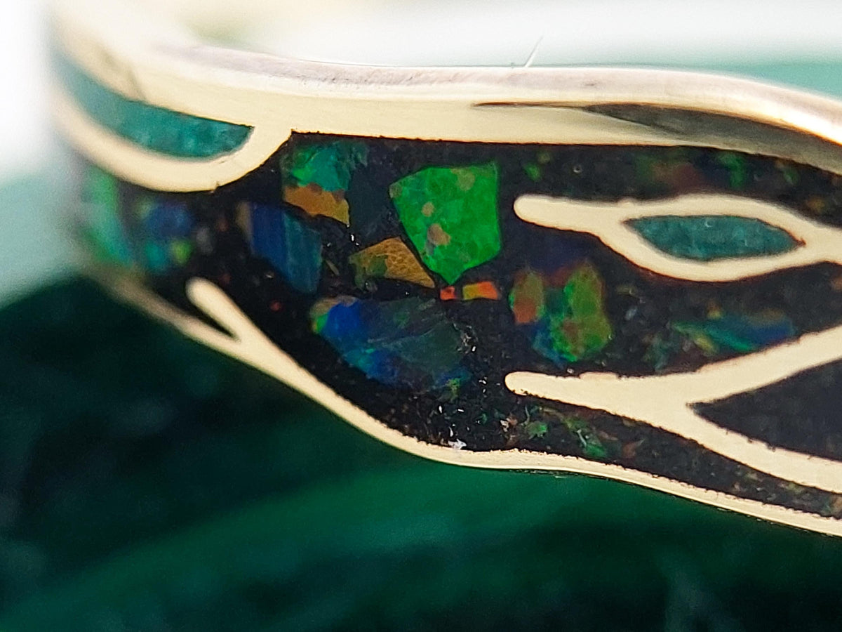 Black Ouroboros - Jet & Opal & Malachite