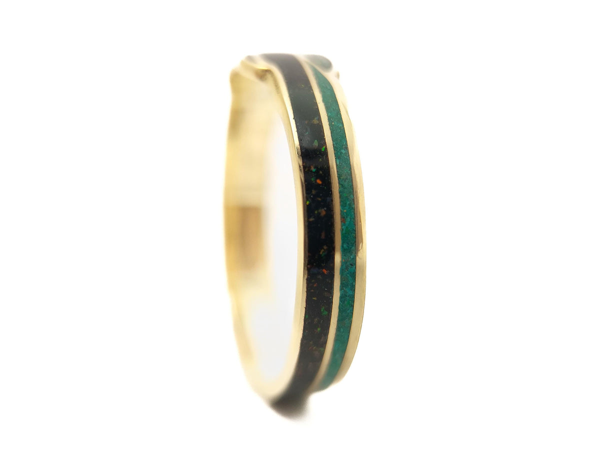 Black Ouroboros - Jet & Opal & Malachite