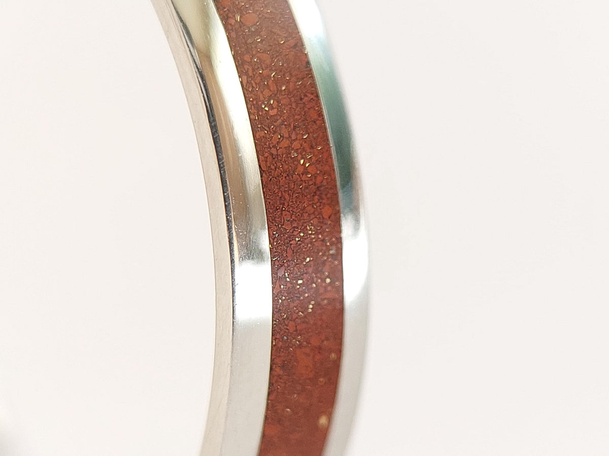Platinum Jasper Ring - Centered Inlay