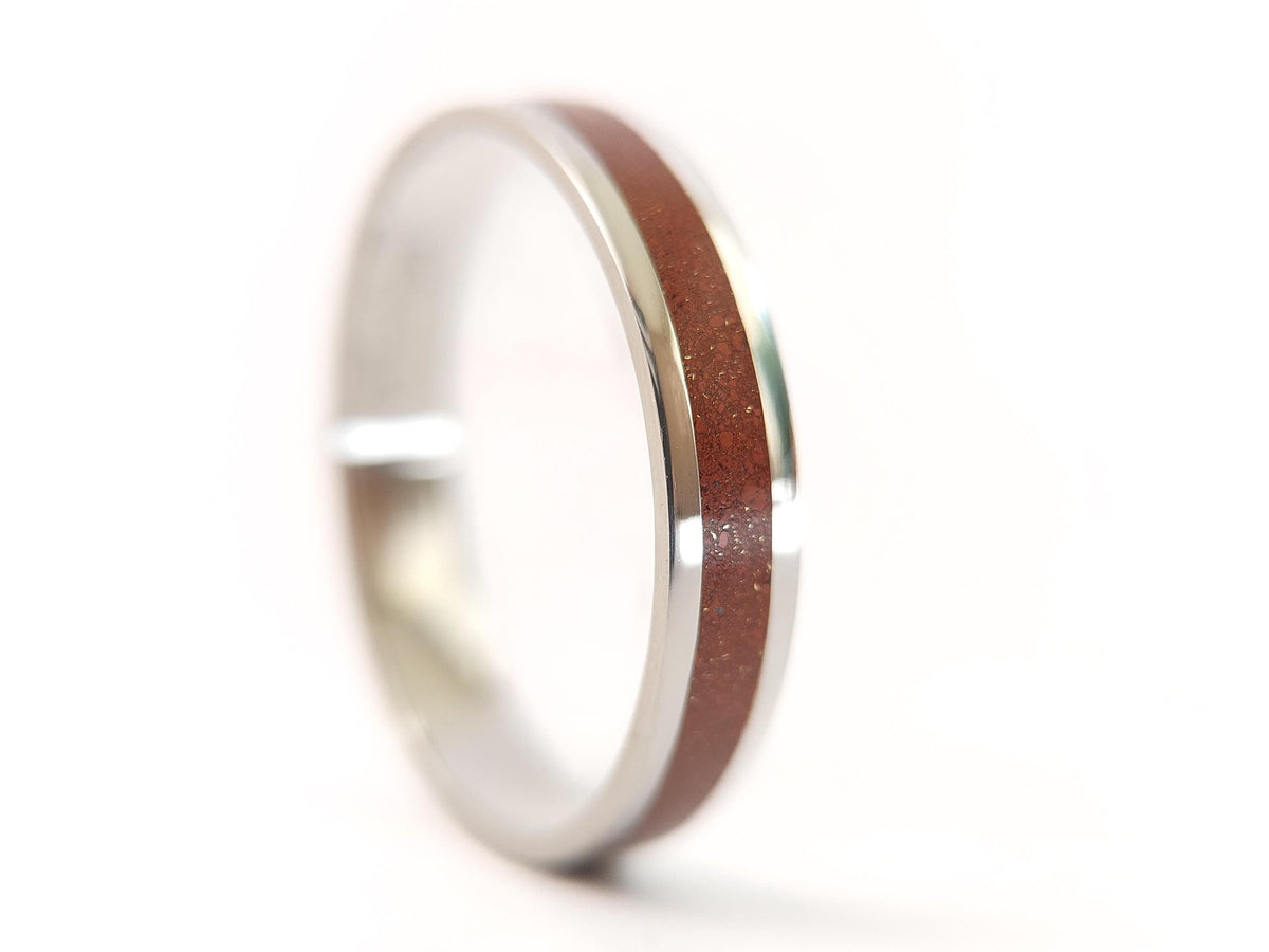 Platinum Jasper Ring - Centered Inlay