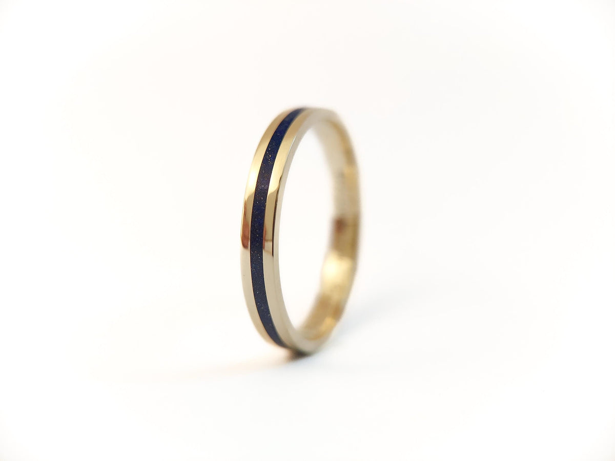 Gold Lapis Lazuli 3mm Ring
