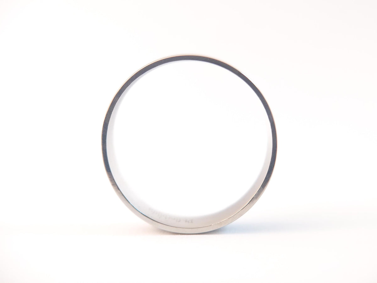 Platinum Jet Ring - Centered Inlay