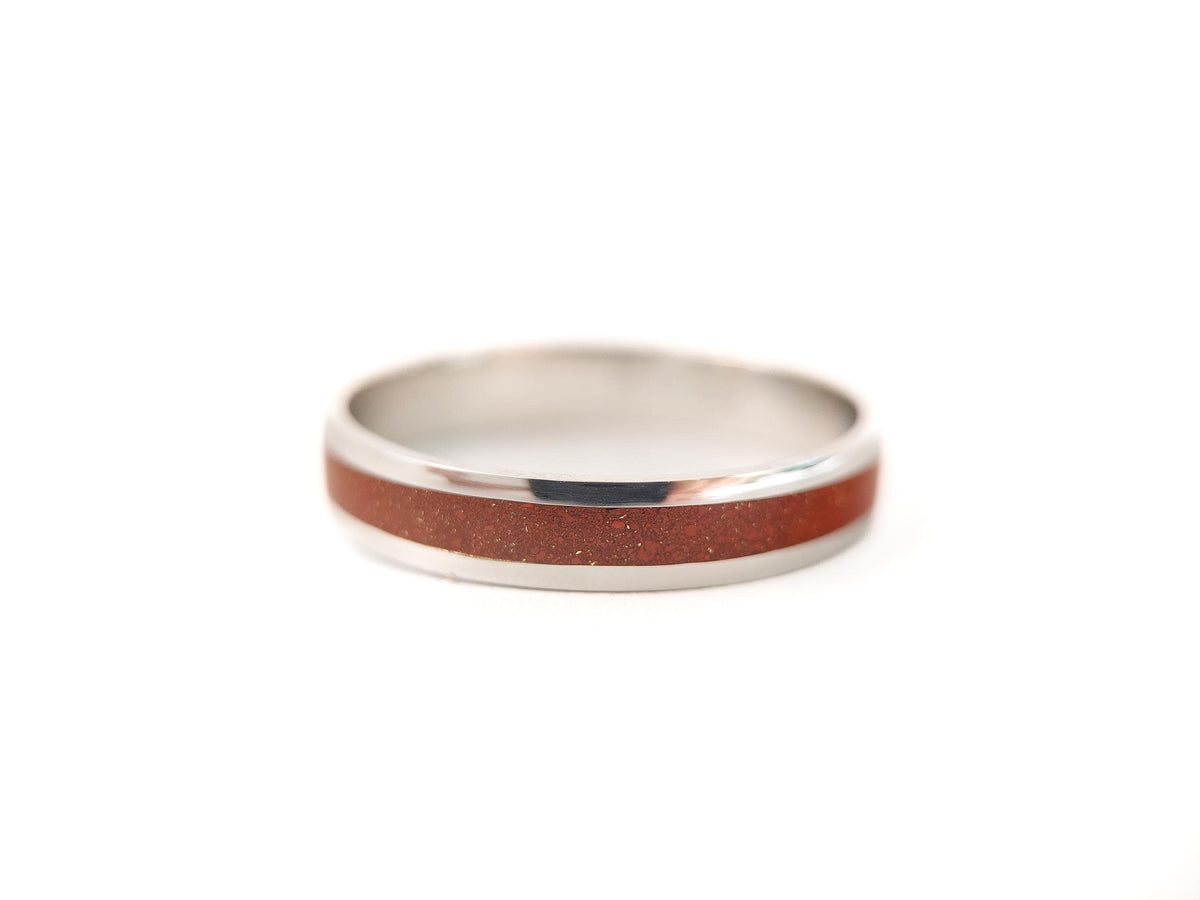 Platinum Jasper Ring - Centered Inlay