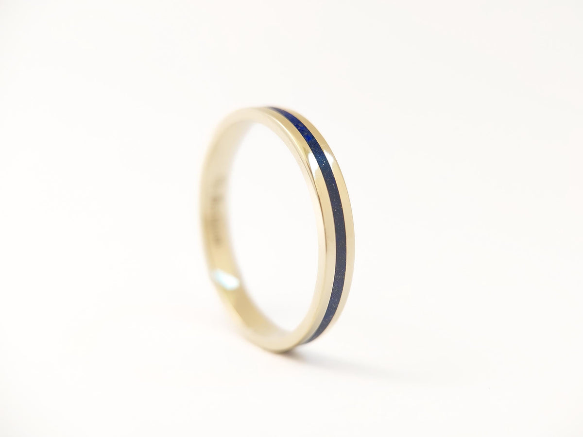 Gold Lapis Lazuli 3mm Ring