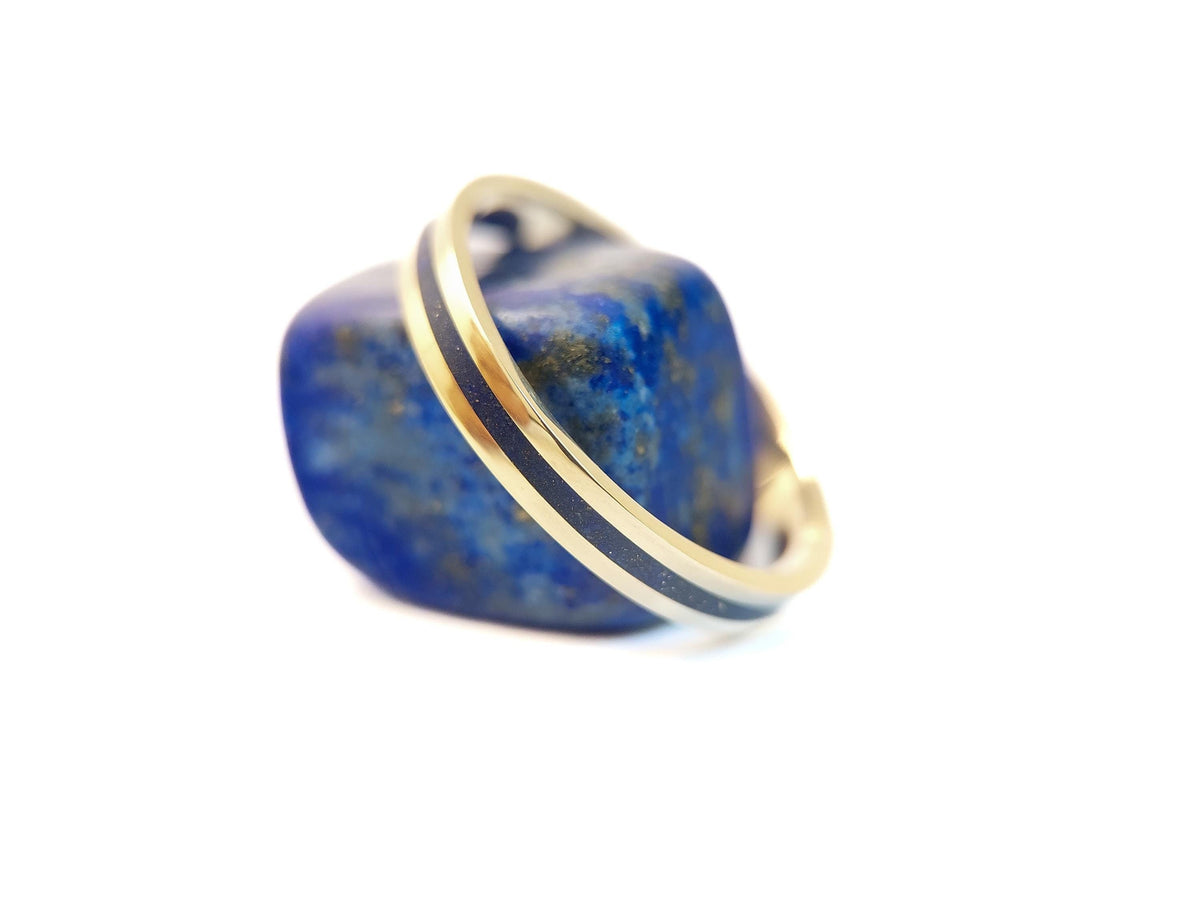 Gold Lapis Lazuli 3mm Ring