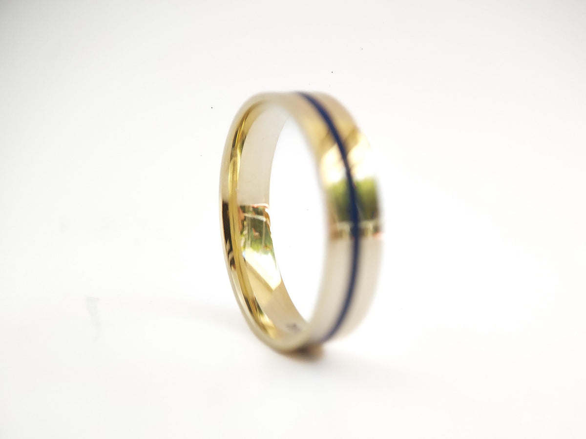 Gold Lapis Lazuli Ring - 1mm Inlay