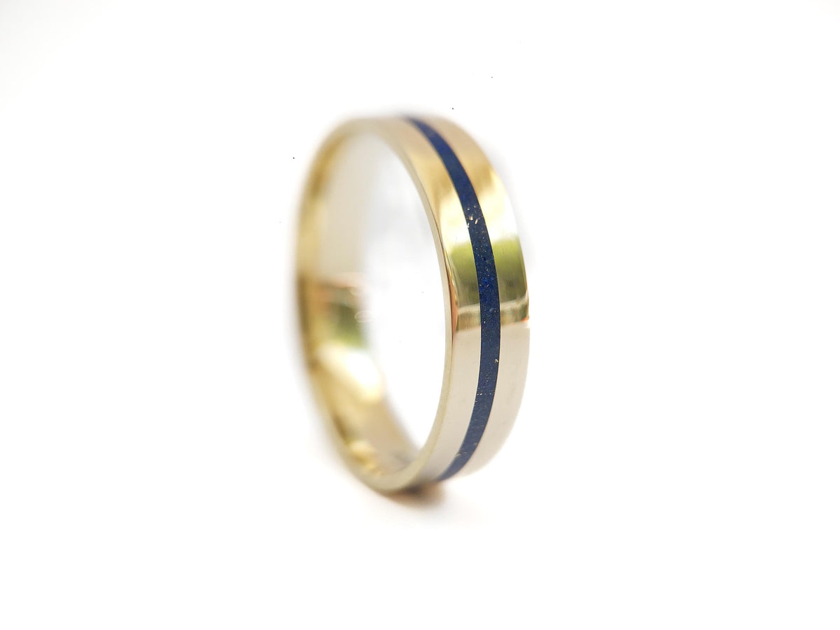 Gold Lapis Lazuli Ring - 1mm Inlay
