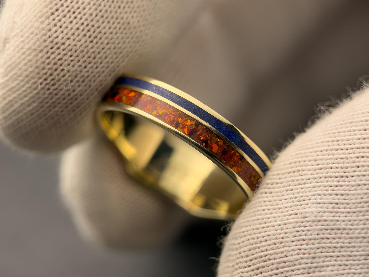 Red Ouroboros - Red Opal & Lapis Lazuli