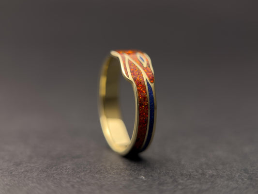 Red Ouroboros - Red Opal & Lapis Lazuli