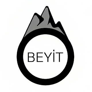 
A minimalist circular logo with a black ring, gray mountain peaks above it, and the word 'BEYiT' centered inside on a white background.