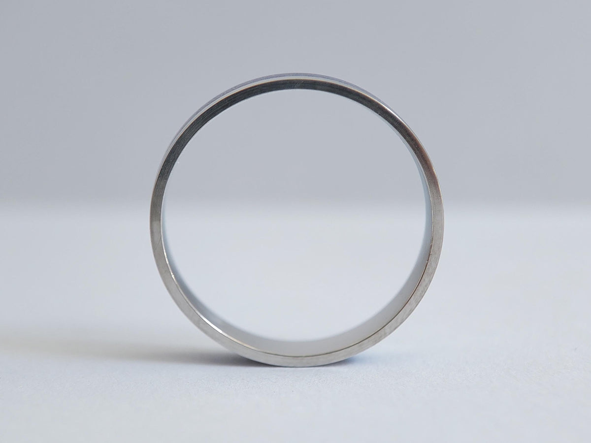 Platinum Lapis Lazuli Ring - Centered Inlay