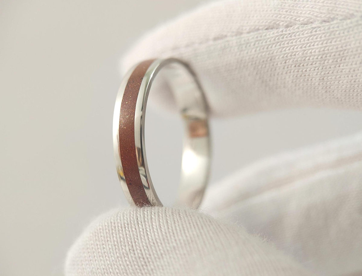 Platinum Jasper Ring - Centered Inlay