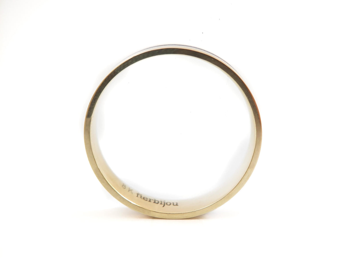 Gold Lapis Lazuli Ring - 1mm Inlay