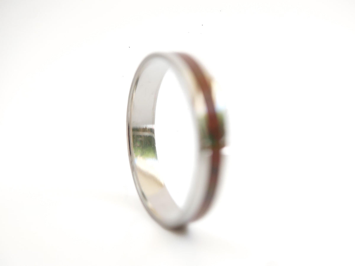 Platinum Jasper and Opal Ring - Centered Inlay