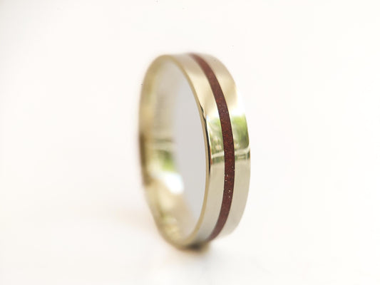 Gold Jasper Ring - 1mm Inlay