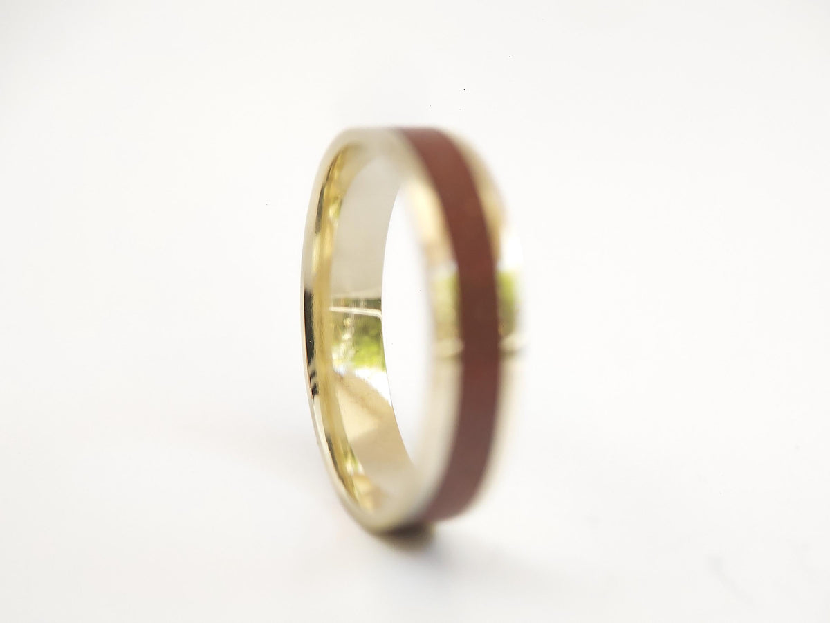 Gold Jasper Ring - Centered Inlay