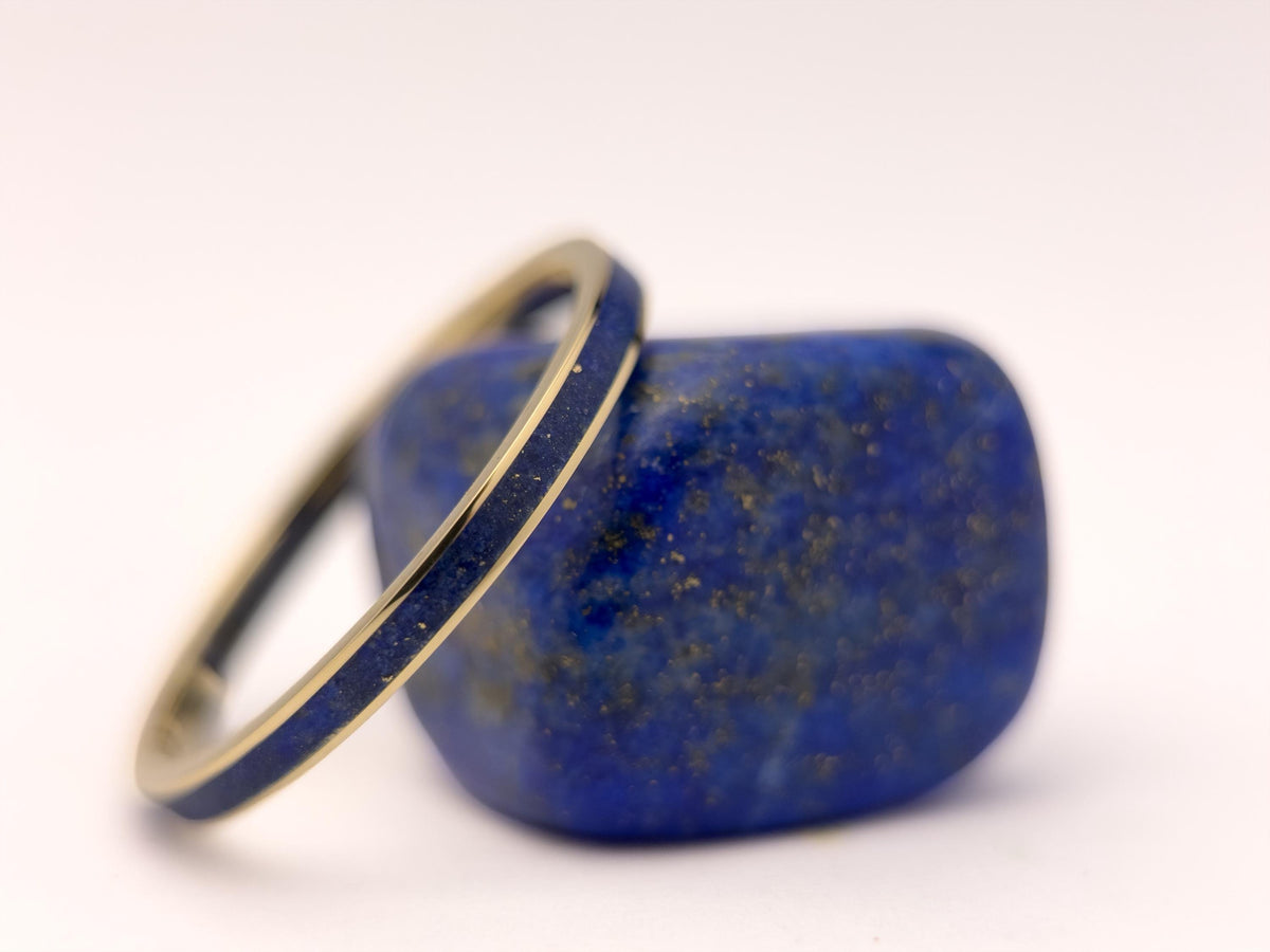 Gold Lapis Lazuli Thin Stacking Band