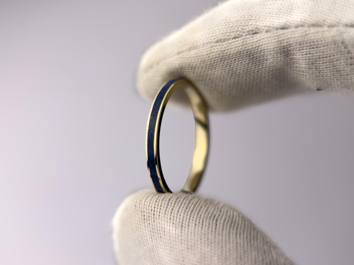 Gold Lapis Lazuli Thin Stacking Band