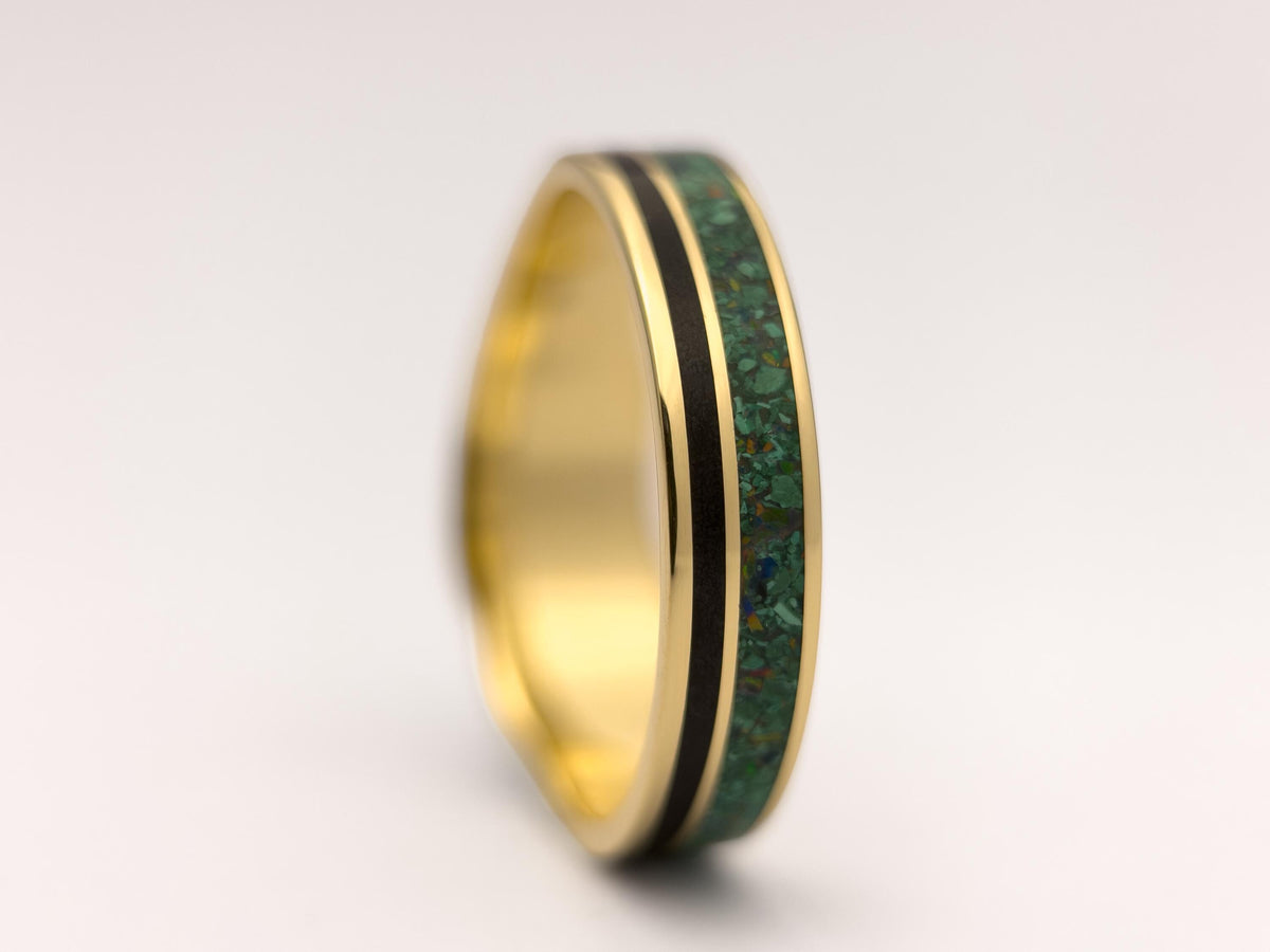 Green Ouroboros - Malachite & Opal & Jet