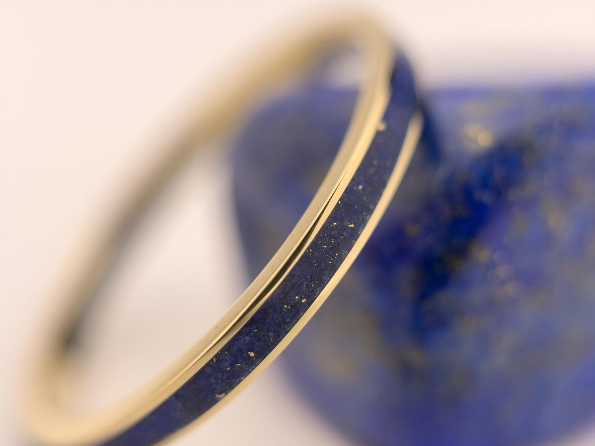 Gold Lapis Lazuli Thin Stacking Band