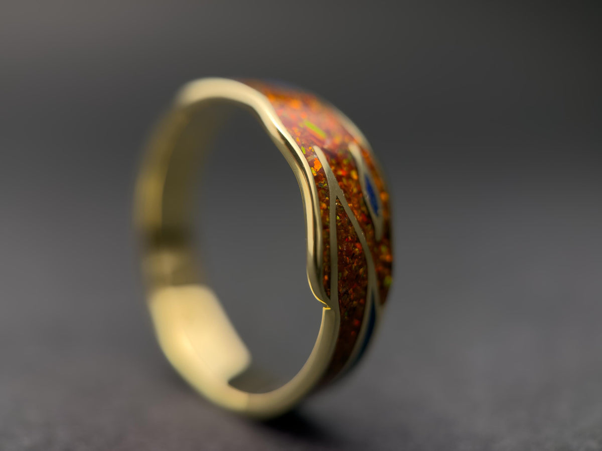 Red Ouroboros - Red Opal & Lapis Lazuli